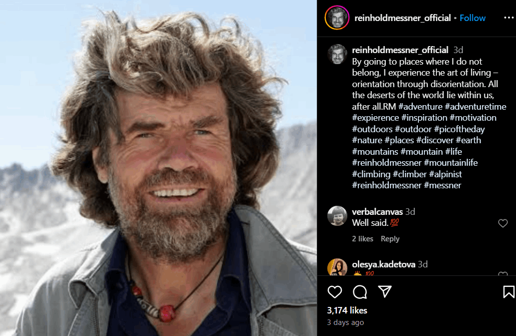 Reinhold Messner Ehefrau, Größe, Vermögen, Kinder, Eltern, Alter