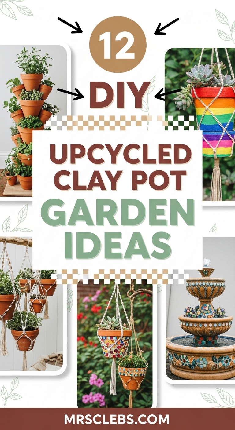 12 DIY UPCYCLED CLAY POT GARDEN IDEAS