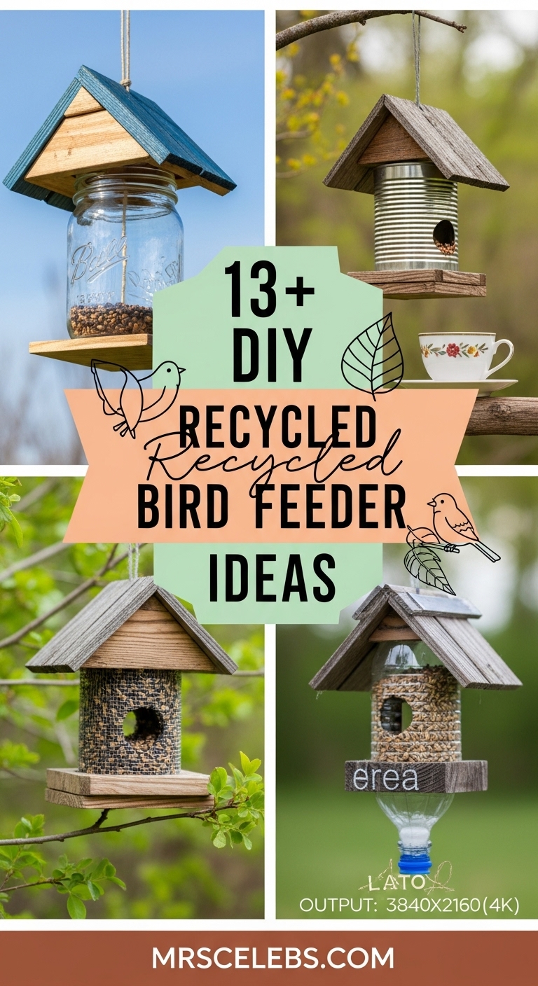 13 DIY RECYCLED BIRD FEEDER IDEAS 13 DIY RECYCLED BIRD FEEDER IDEAS