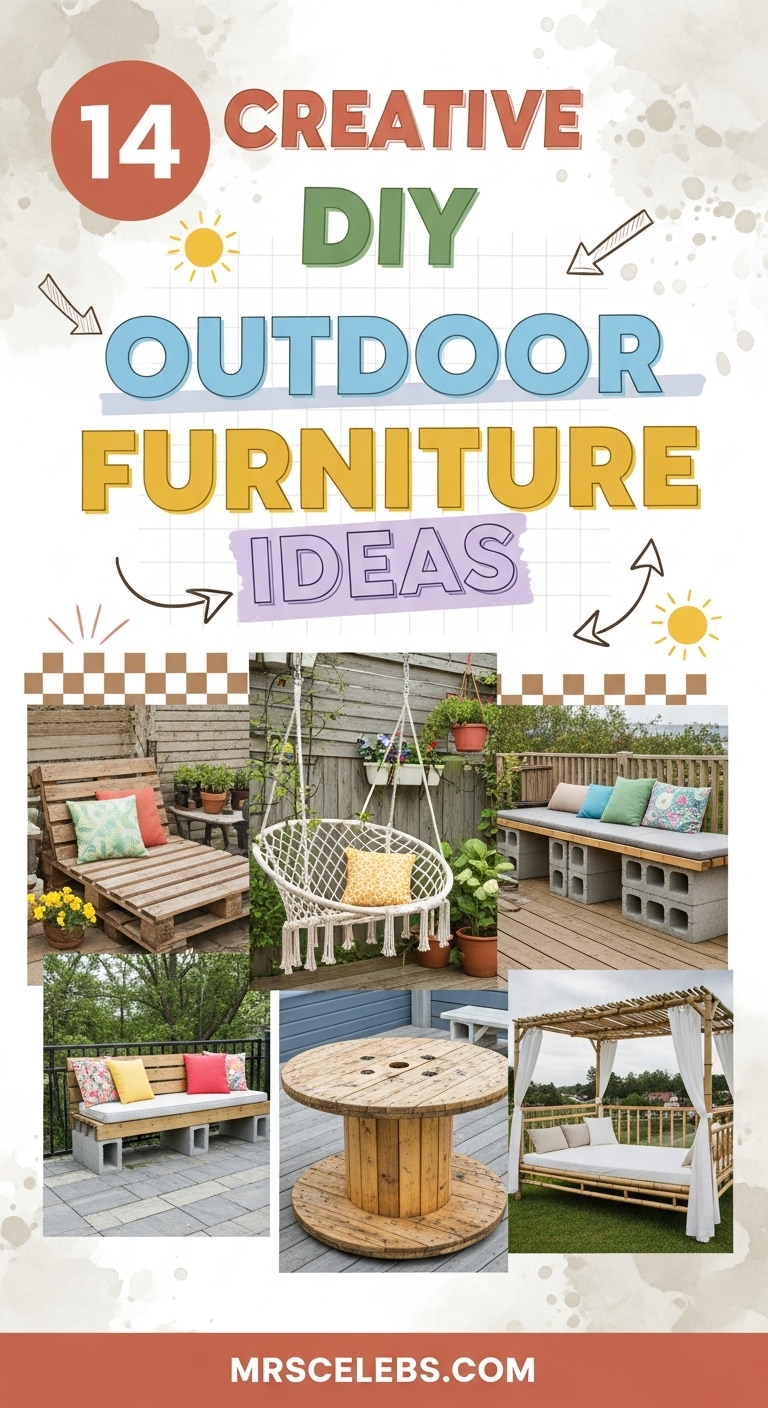 14 CREATIVE DIY OUTDOOR FURNITURE IDEAS