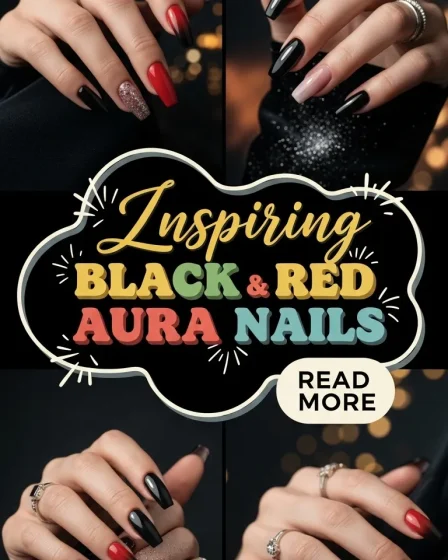 20 Inspiring Black and Red Aura Nails
