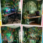 20 Dark Green Gaming Rooms with Plant