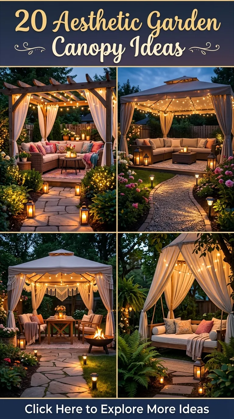 20 Aesthetic Garden Canopy Ideas