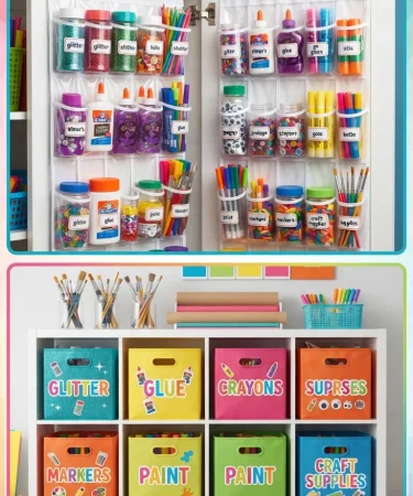 20 Kids Arts and Crafts Cabinet Organization
